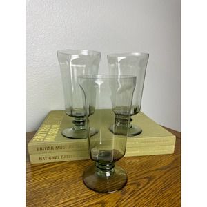 Vintage Set of 3 Lenox Antique Bluebell Pale Green Iced Tea Glasses - USA